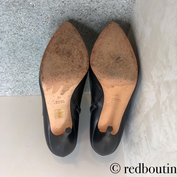 Gucci Black leather ankle boots booties size 40 - Picture 8 of 8